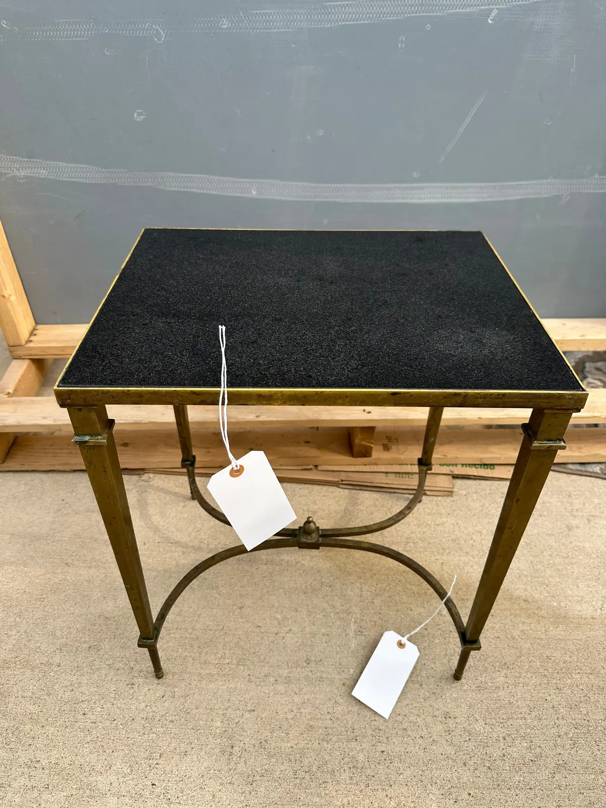 Small Bronze With Granite Top Side Table 1