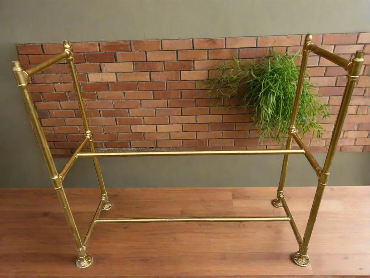 Gold Metal Shelf Base No Shelves 1