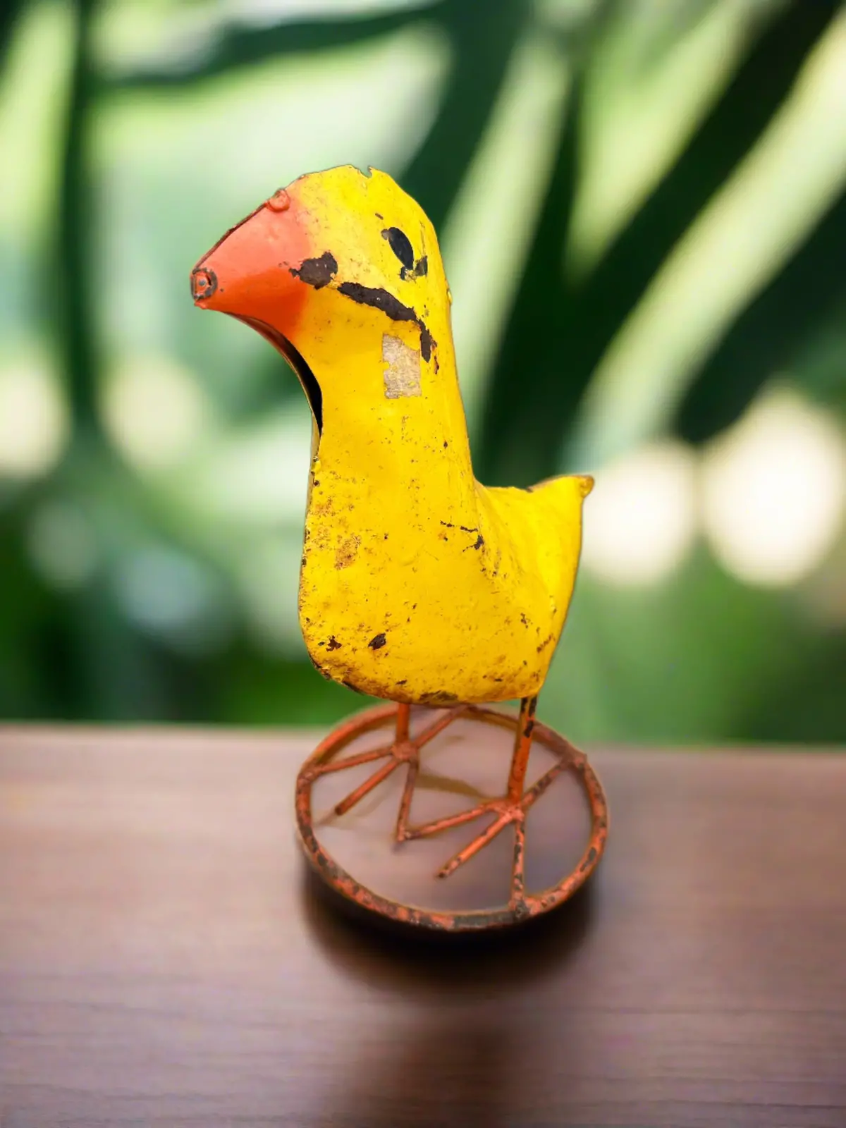 Yellow Metal Garden Bird 1