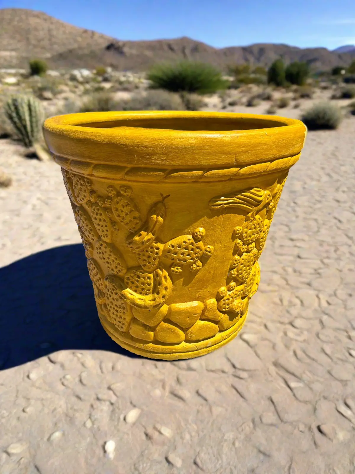 Large Yellow Terra Cotta Planter 1