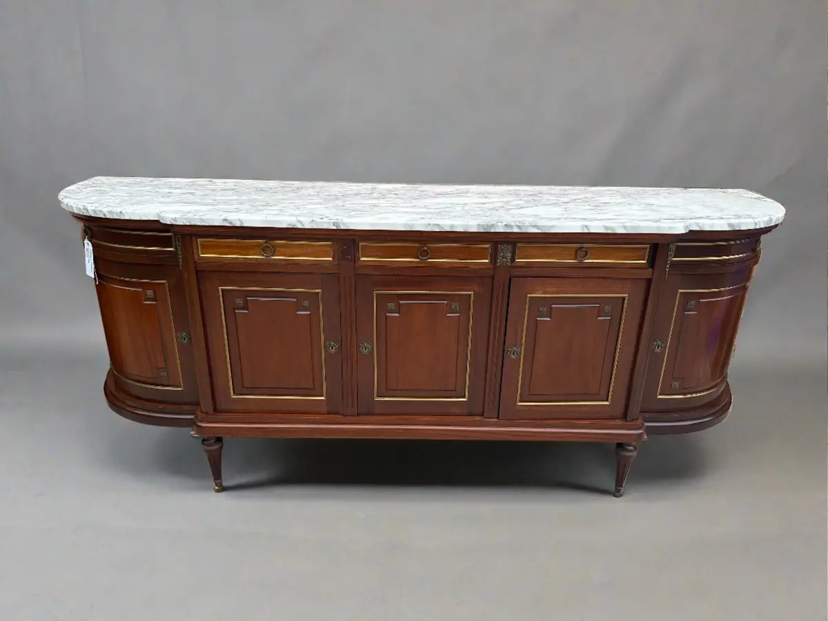 Louis Xvi White Marble Top Sideboard With Ormolu 1