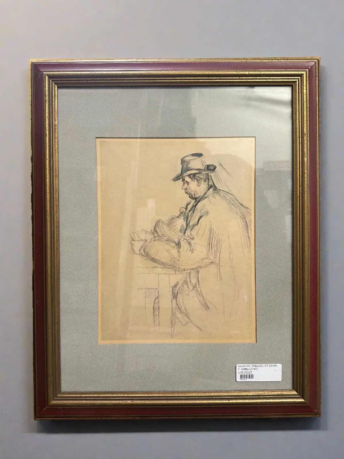 Original Drawing Of A Man Playing Cards 1