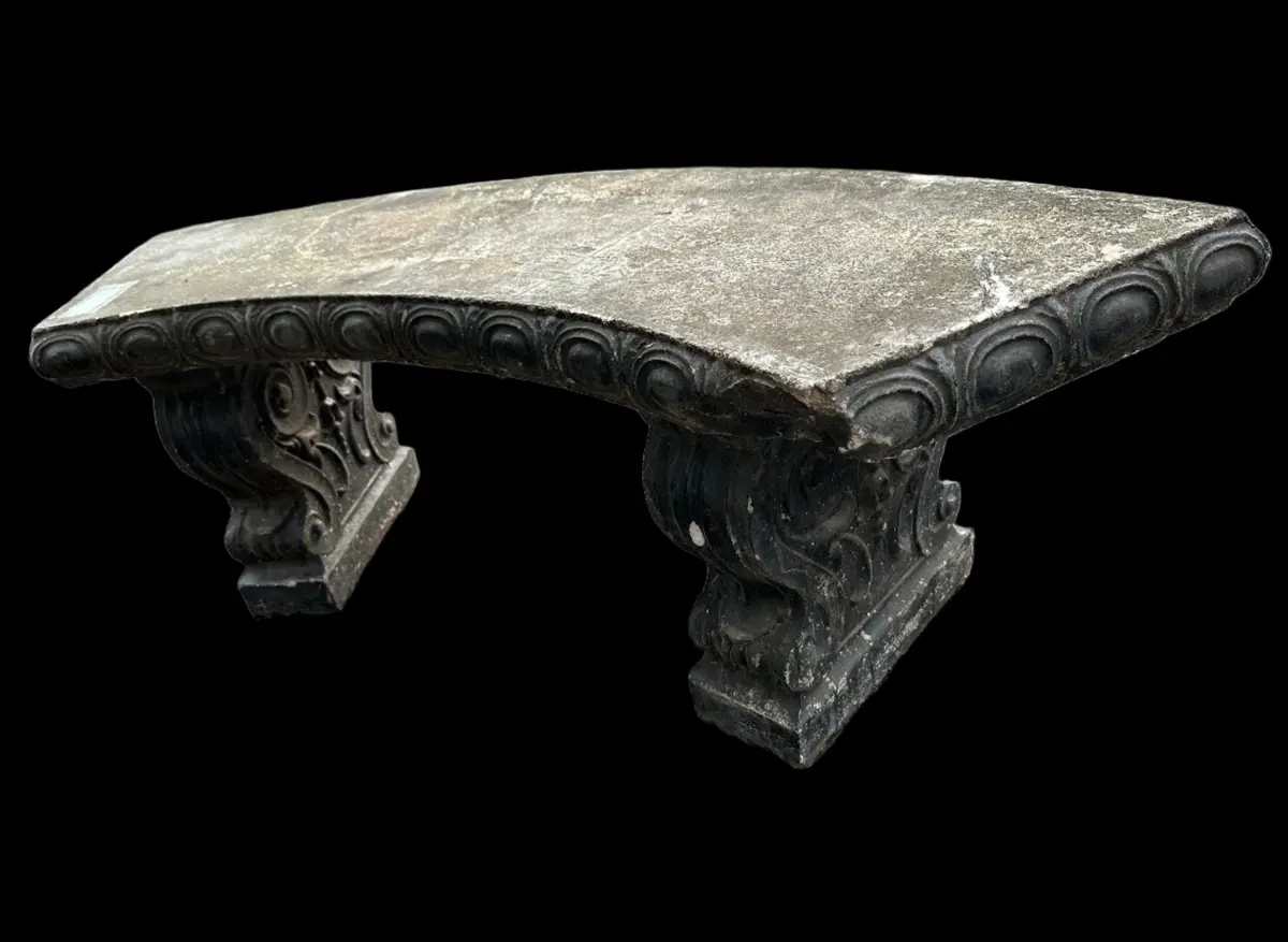 Curved Concrete 3 Piece Bench 1