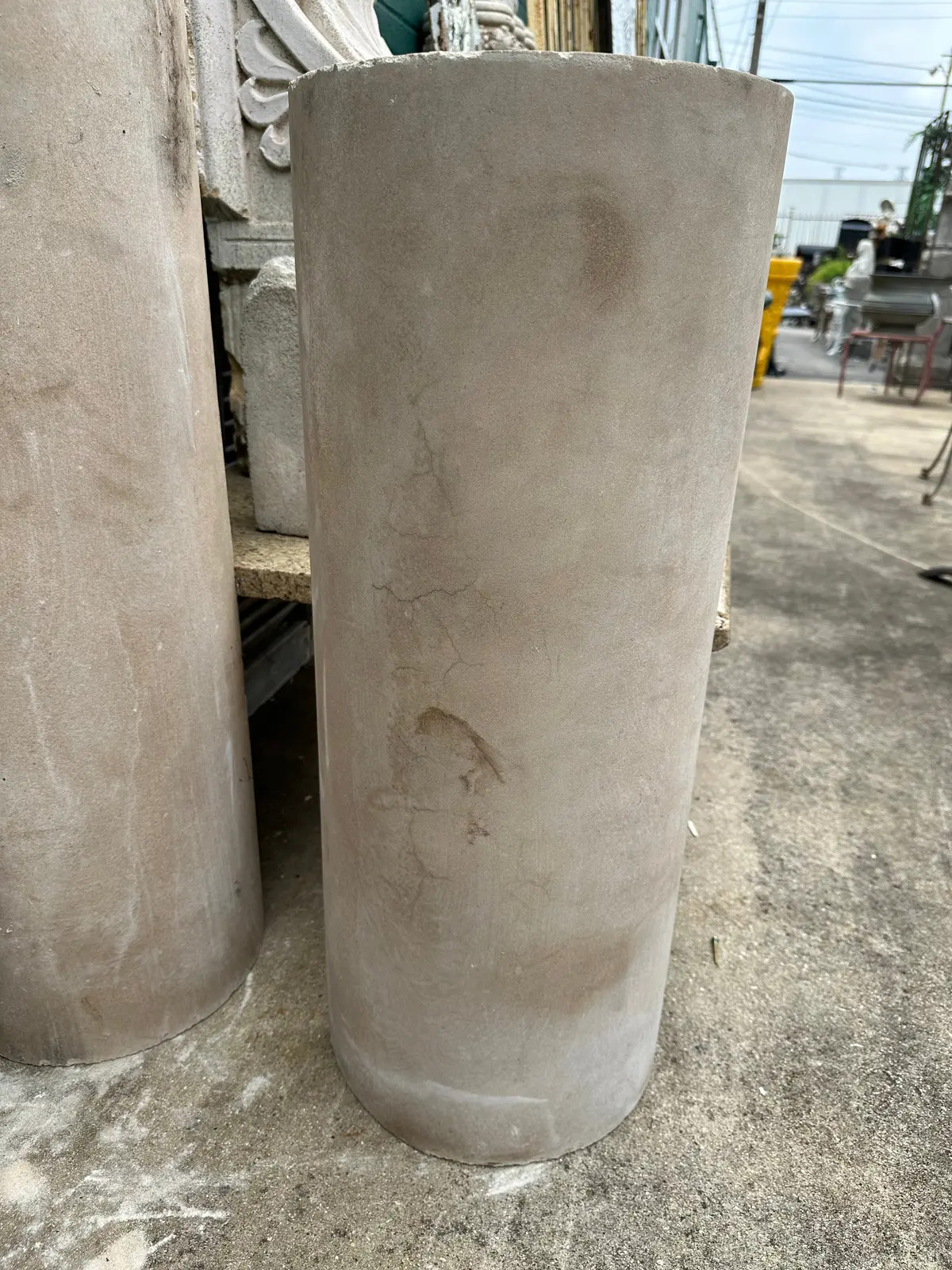 Single 36" Tall Cast Stone Half Column 1