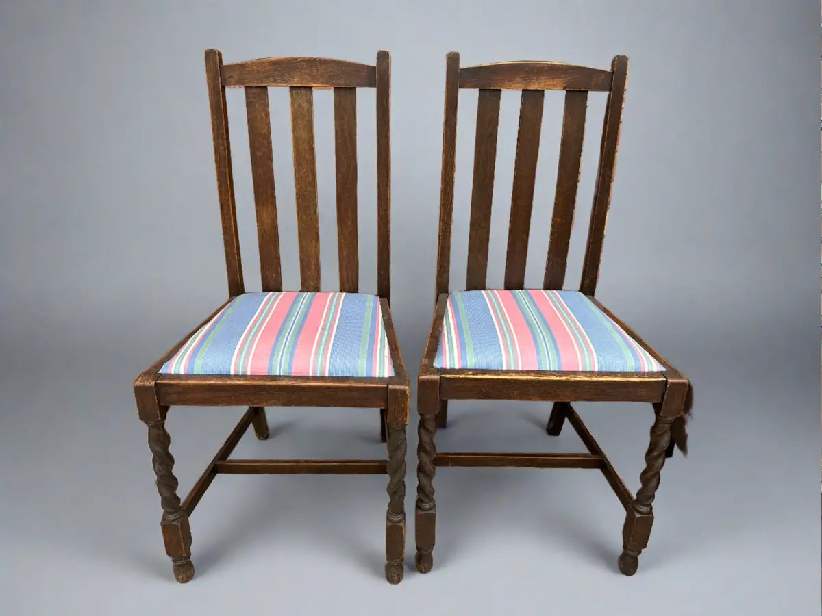 Pair Of Barley Twist Side Chairs As Found 1