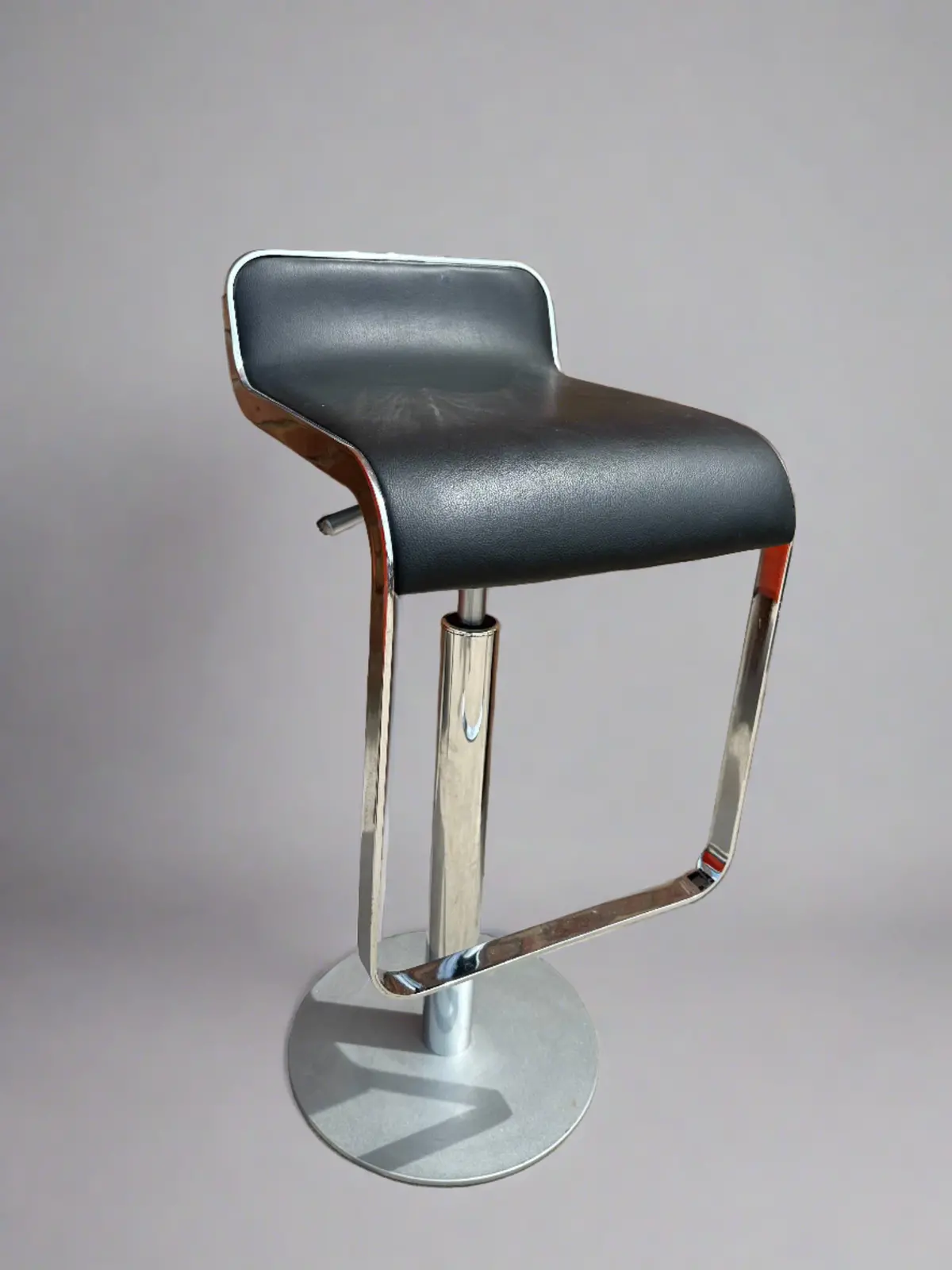 Chrome And Black Adjustable Bar Stool 1