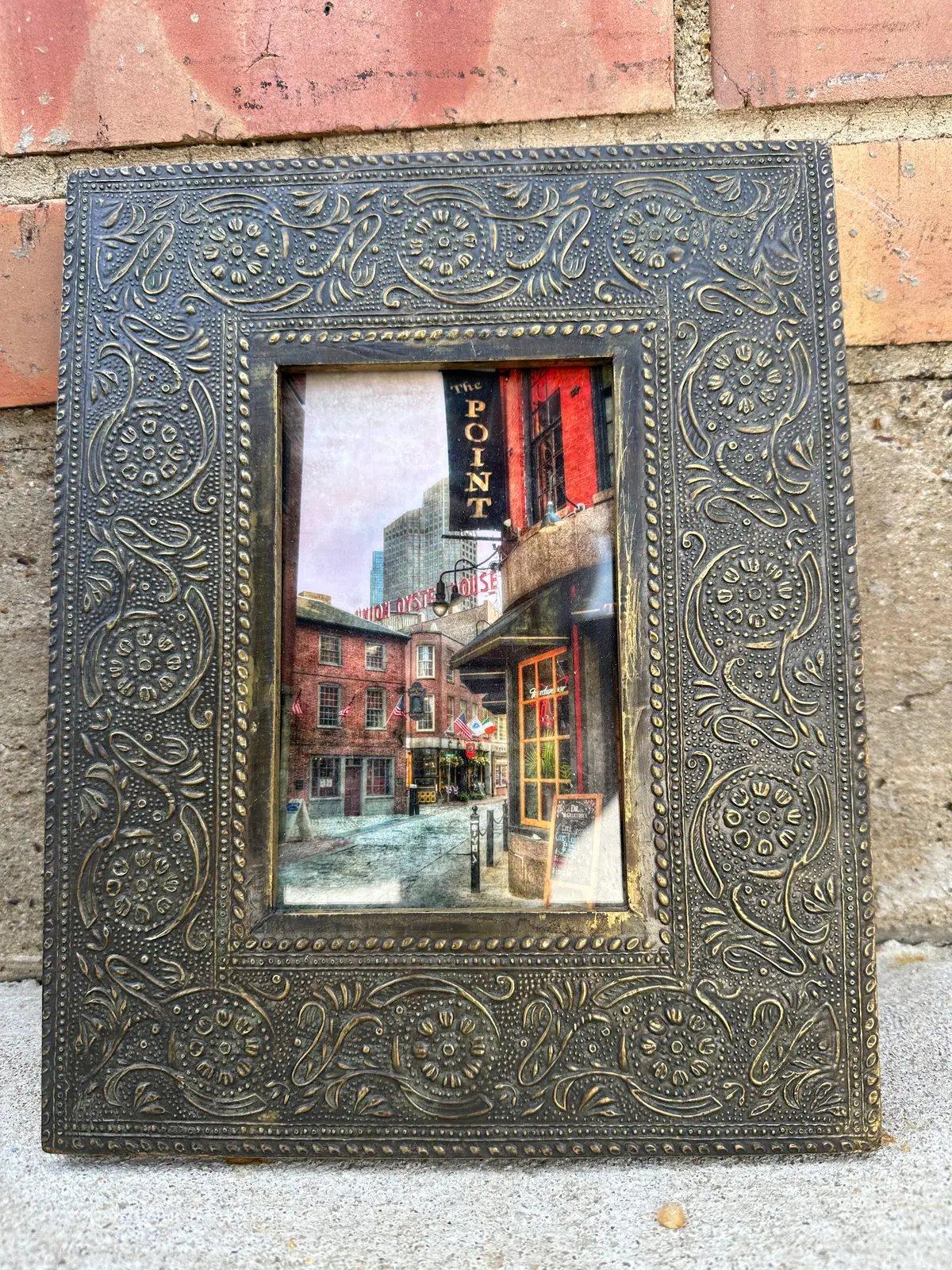 Brass Framed Print Of Boston 1