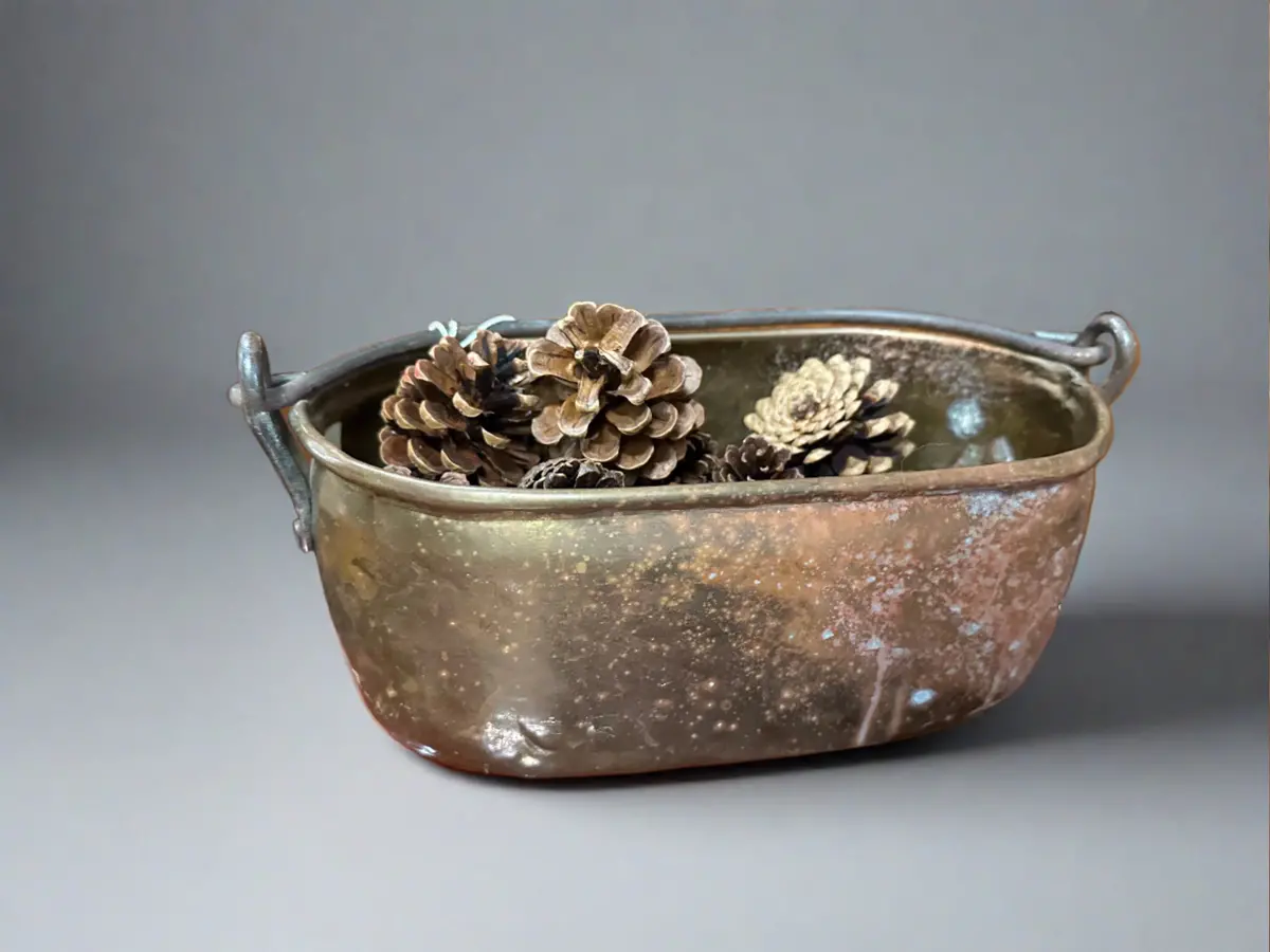 Small Oval Brass Planter 1