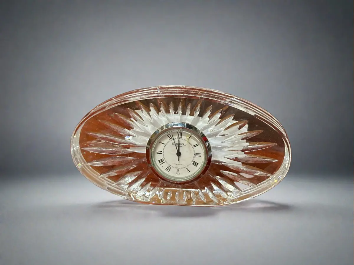 Small Oval Waterford Crystal Base With Round Clock 1