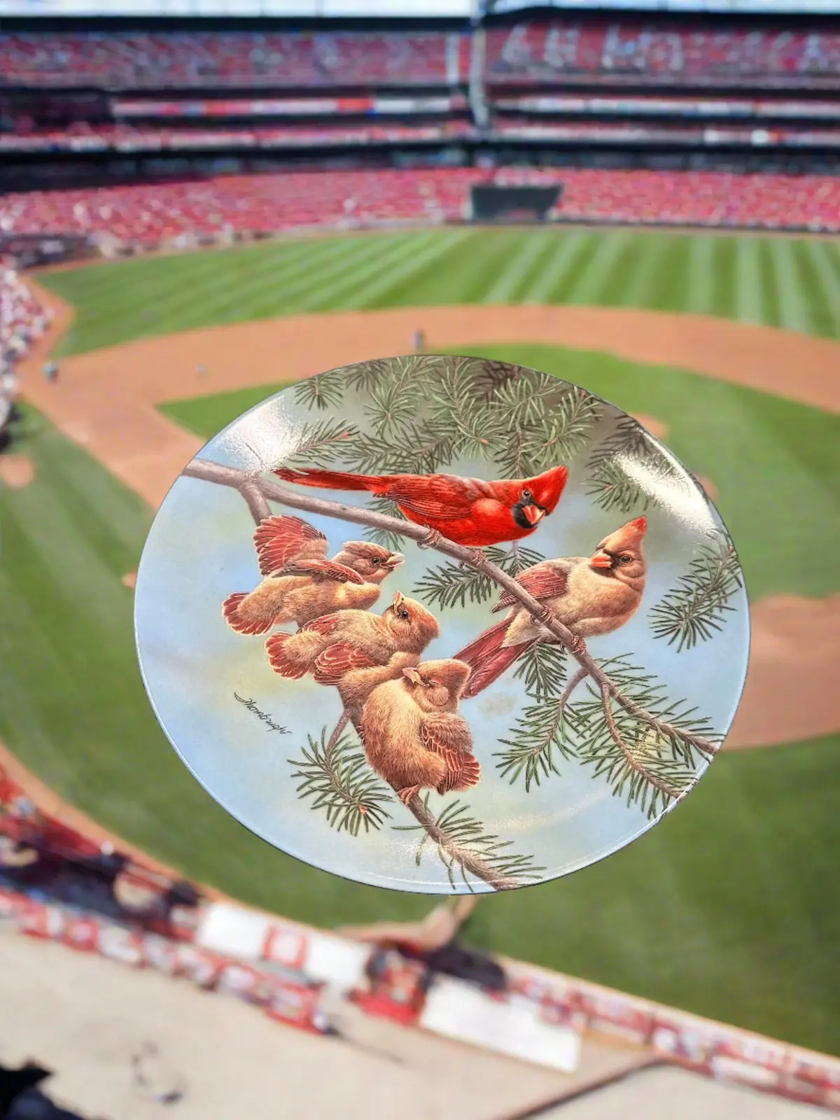 Cardinals Porcelain Bird Plate 1