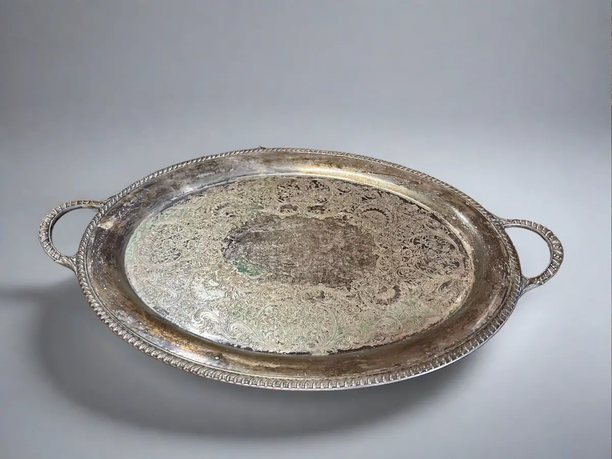 Oval Silver Plate Tray 1