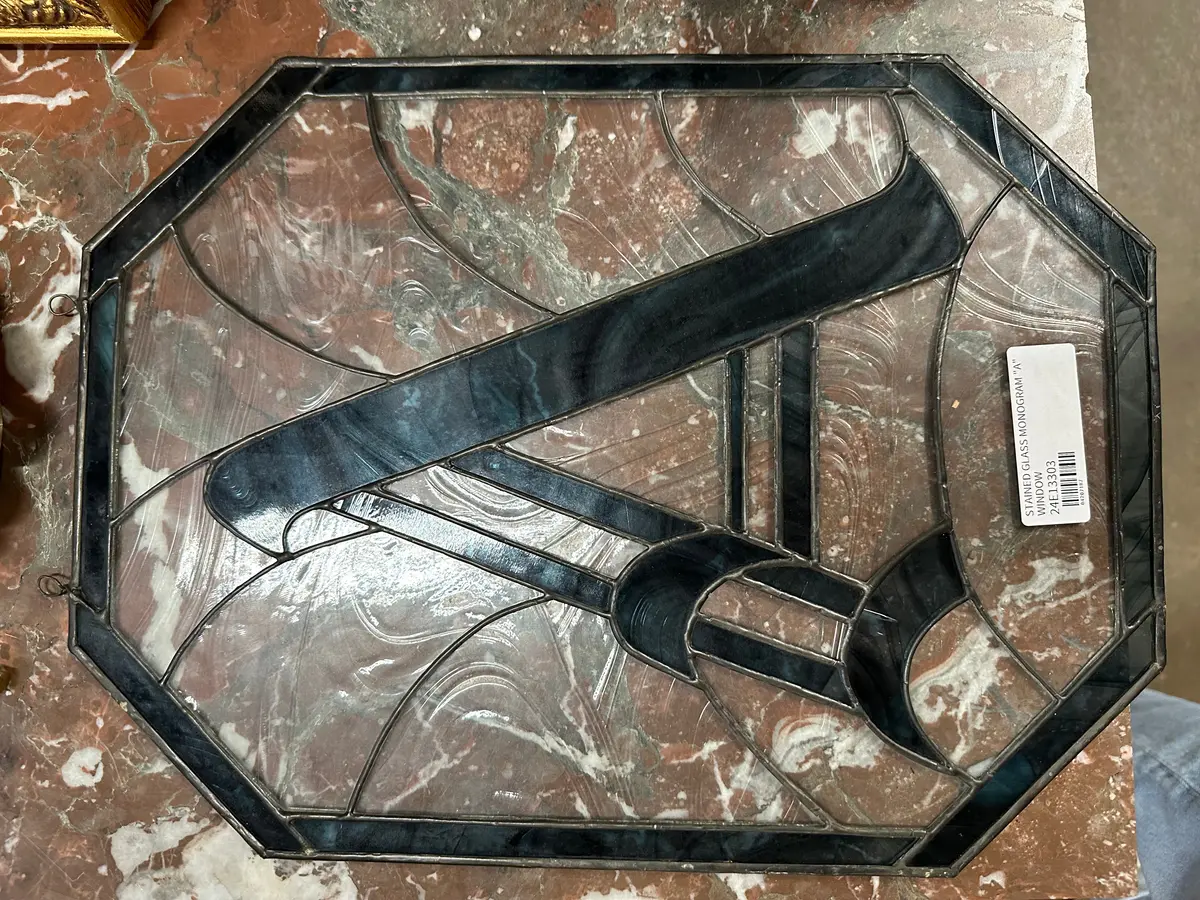 Stained Glass Monogram "A" Window 1