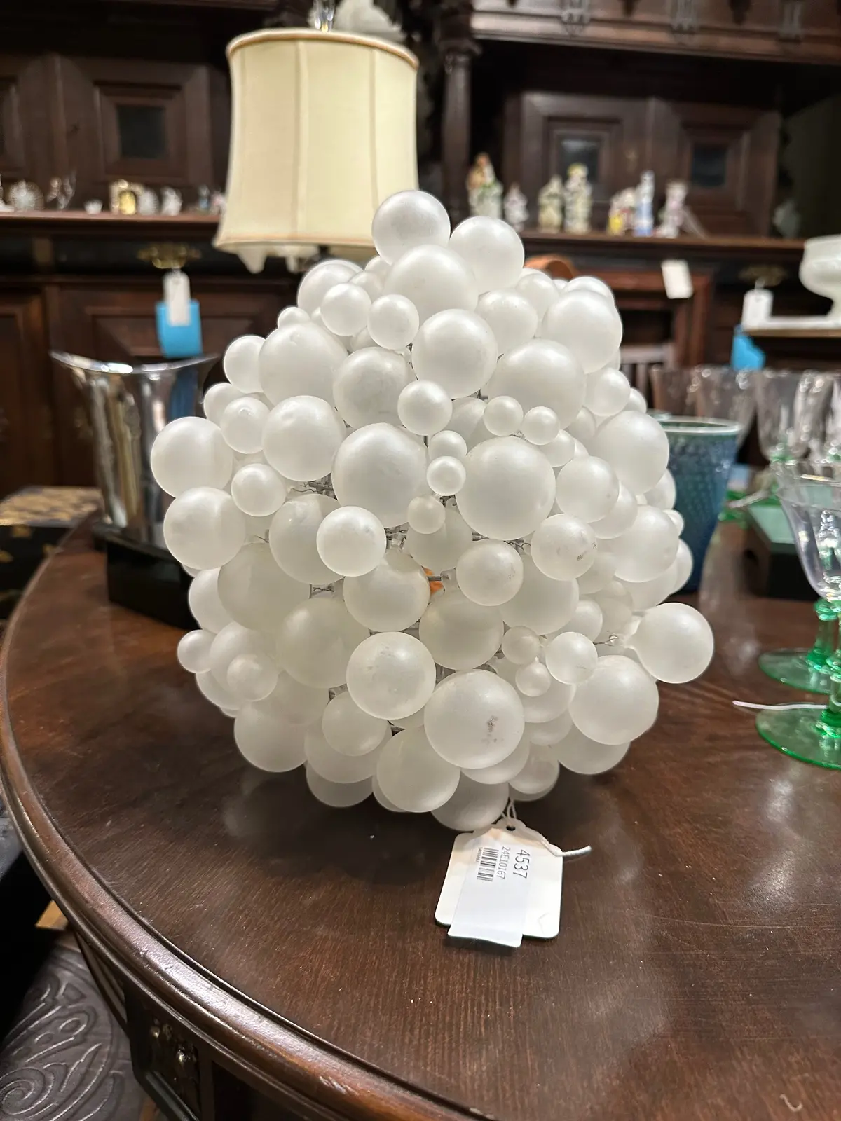 White Glass Ball Sahde 1