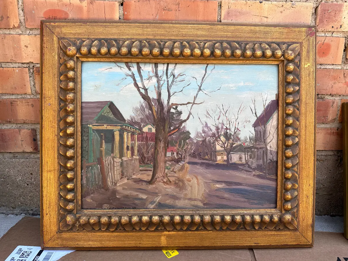 City Street In Fall Oil Paitning By H. Campbell 1