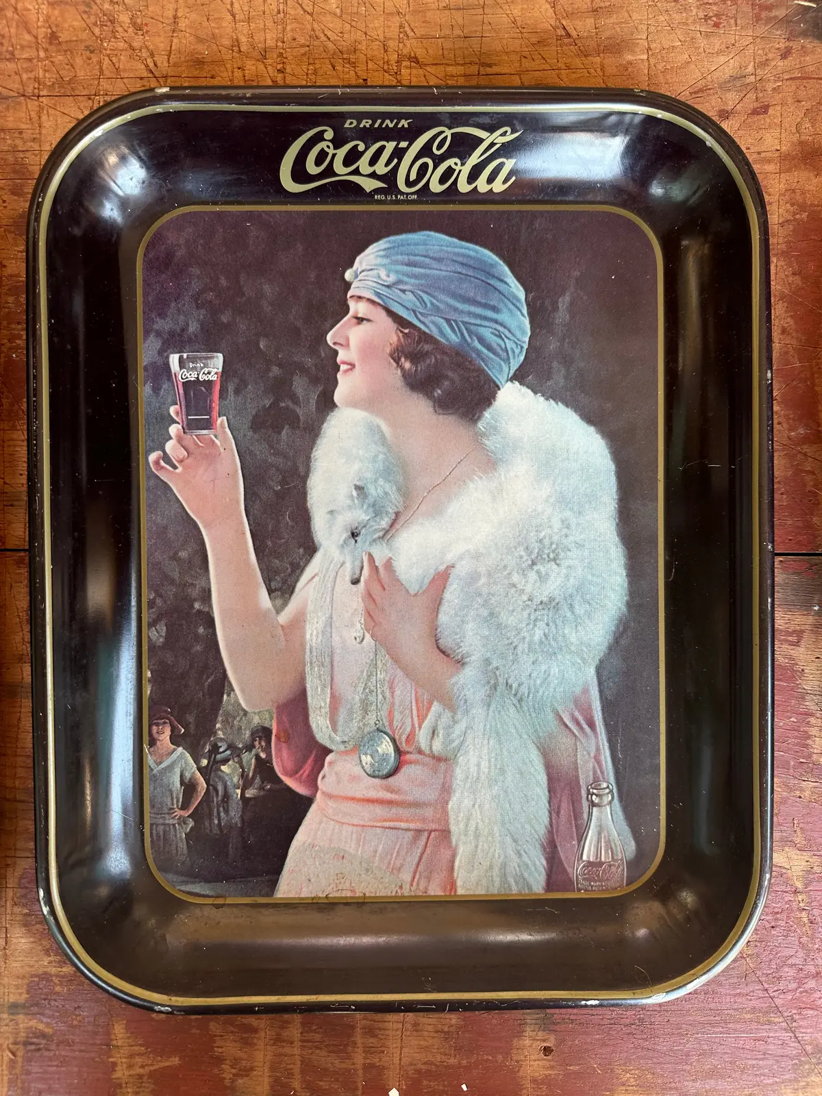 Rectangular Coke Tray Reproduction Blue Hat 1