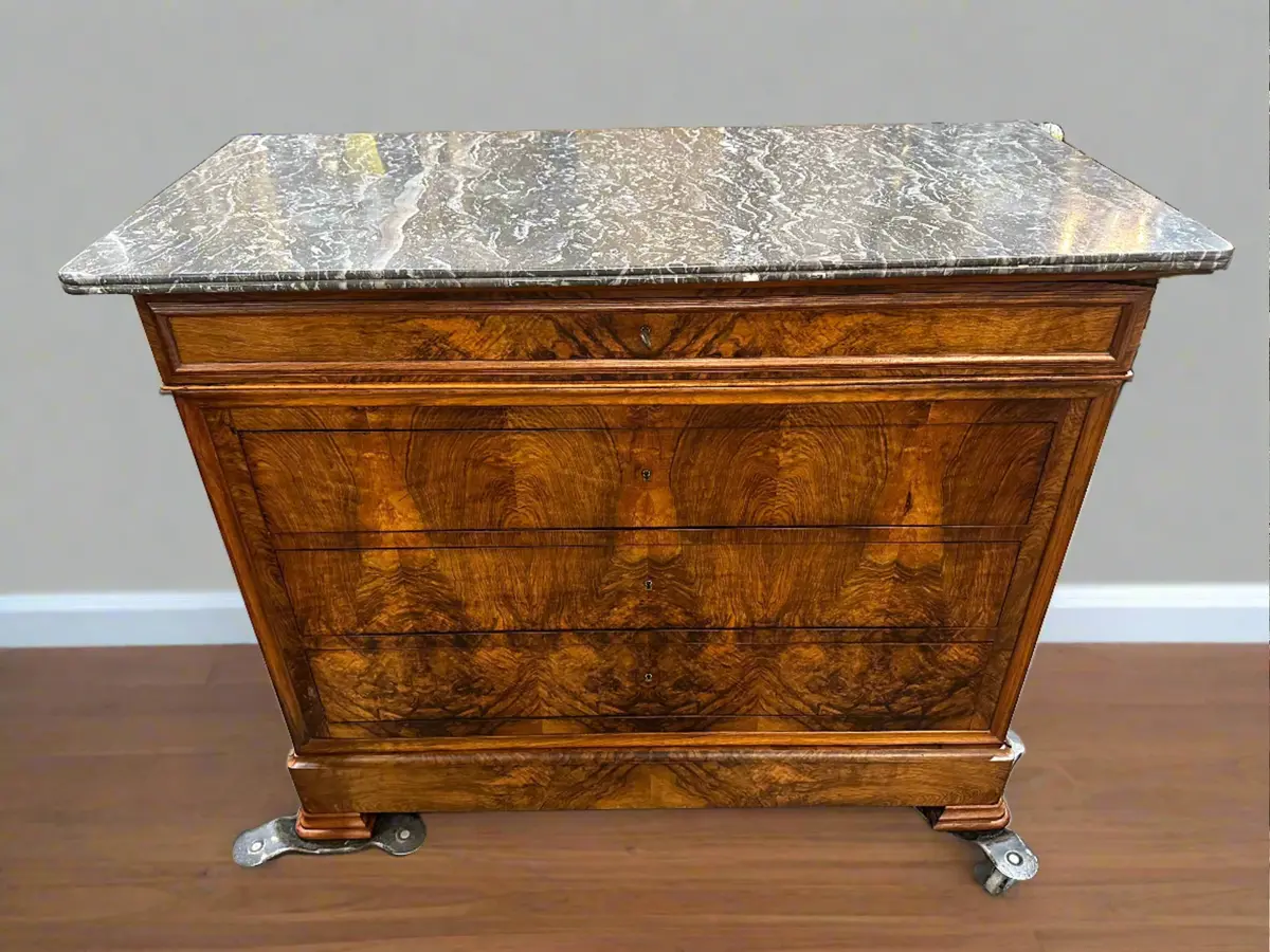 Louis Phillipe Chest With Black Marble Top 1