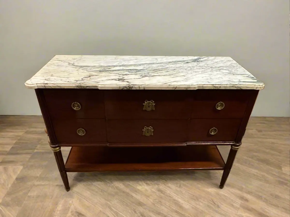 Louis Xvi White Marble Top Server With Niche 1