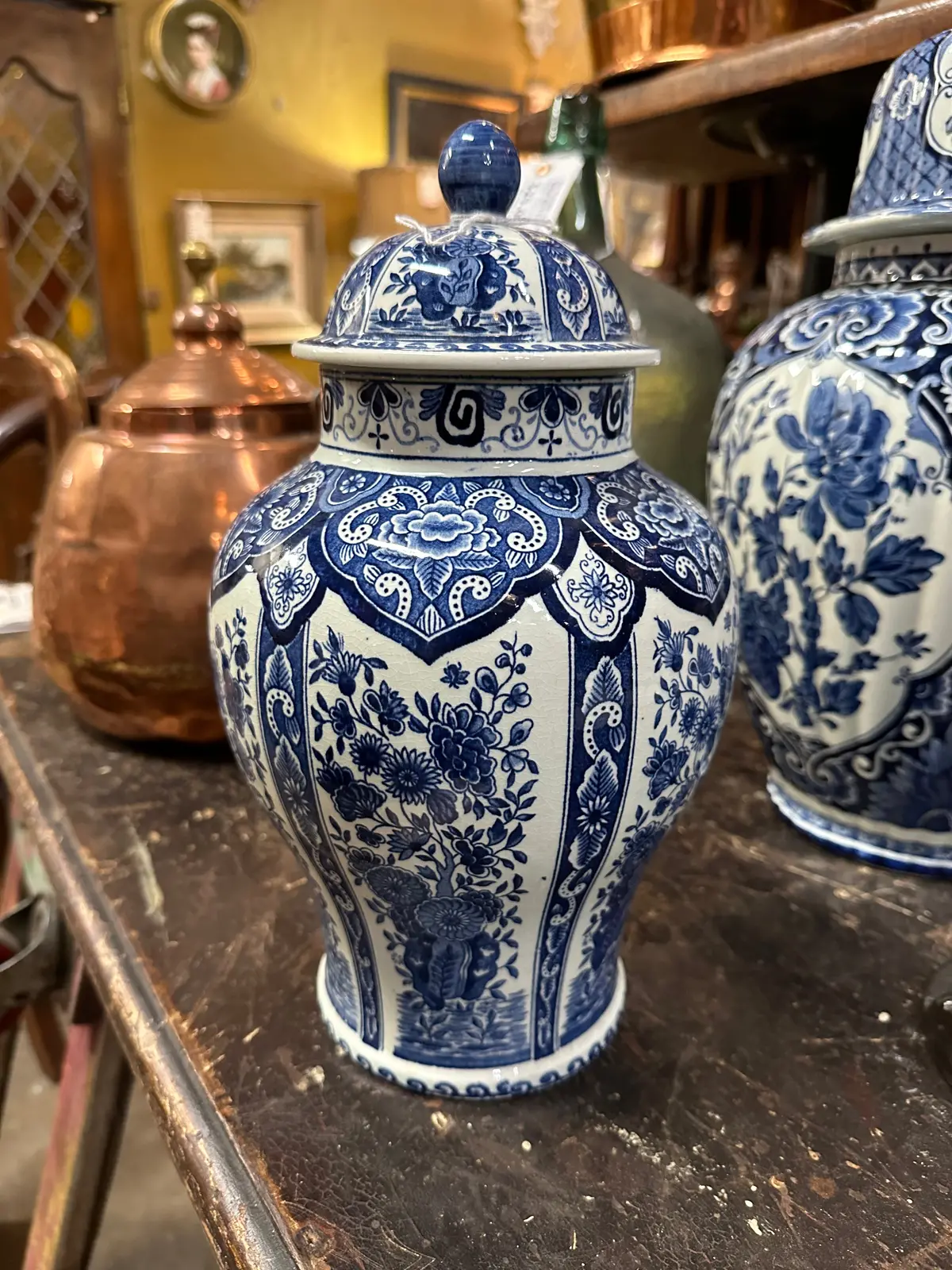 Medium Blue Delft Ginger Jar 1