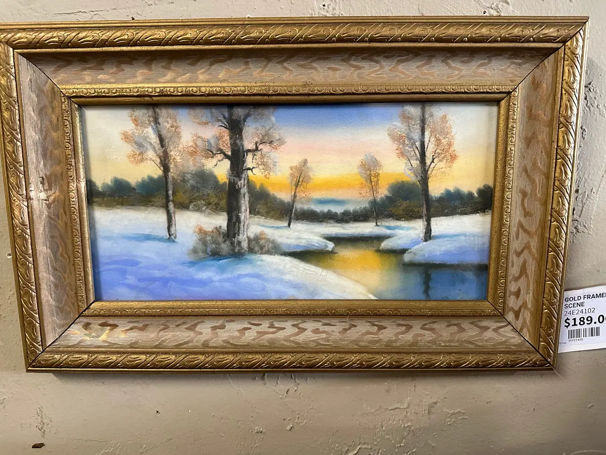 Gold Framed Pastel Winter Scene 1