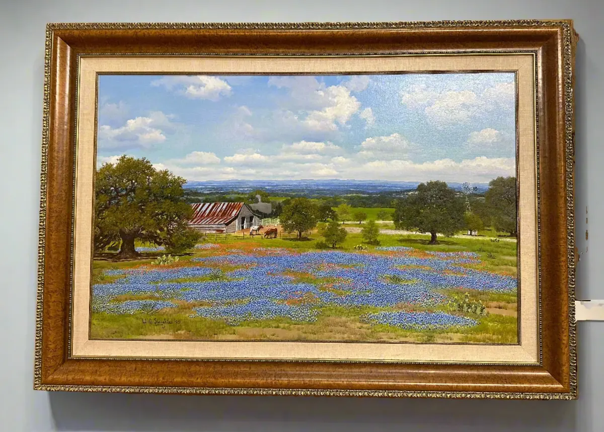 Blue Bonnet Landscape Oil Paintingby William Slaughter 1
