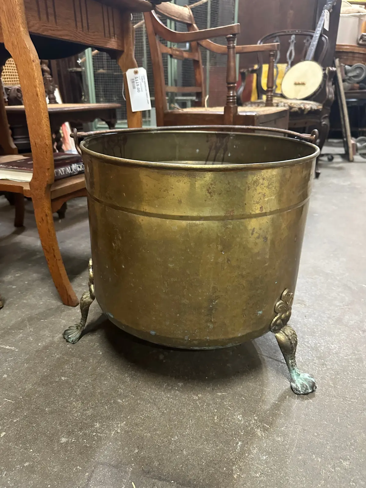 Large Footed Brass Planter 1