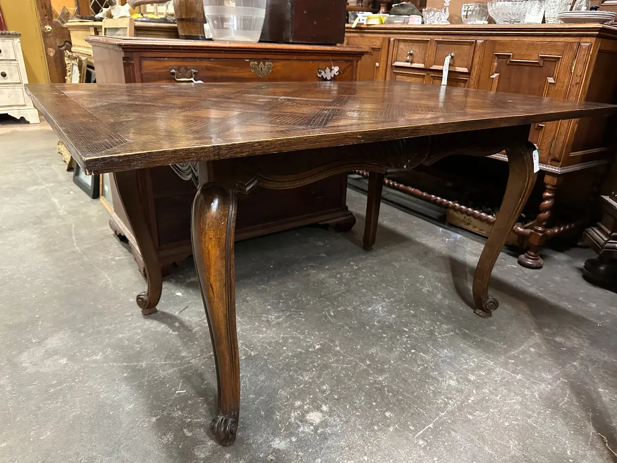 European Parquet Top With Cabriole Legs Table 1