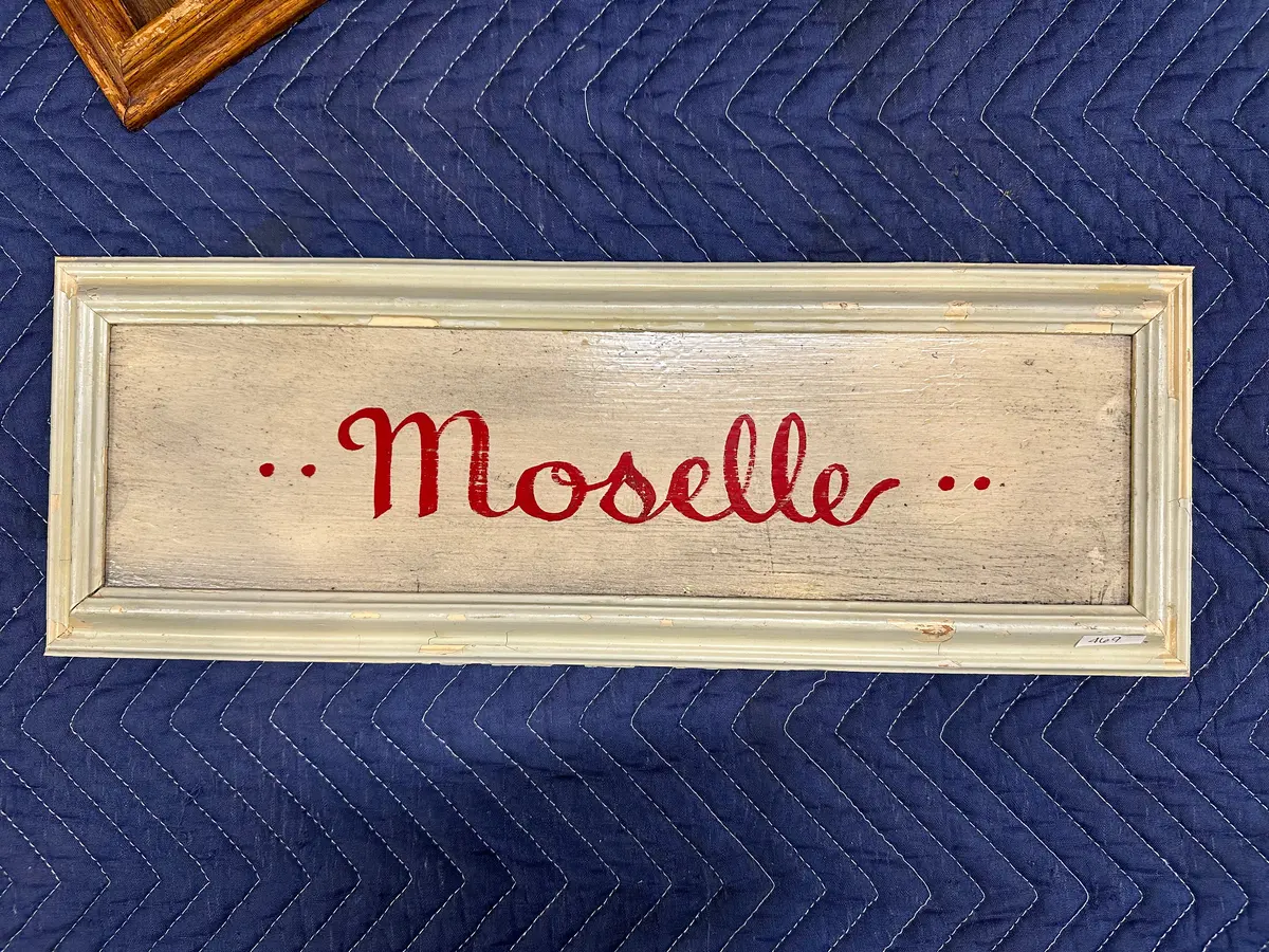 Moselle Wood Hand Painted Wine Name Placque 1