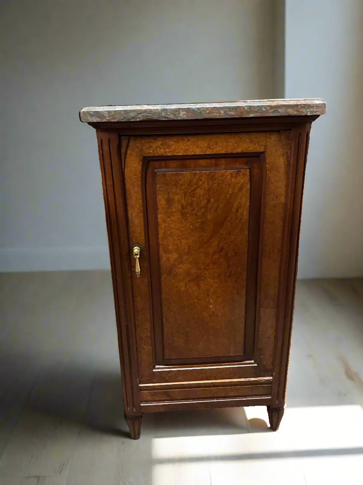 Tall Marble Top French Deco Cabinet 1