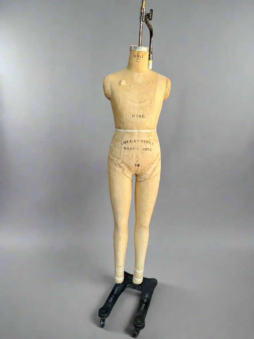 Vintage Wolf Dress Form Mannequin With Iron Stand 1