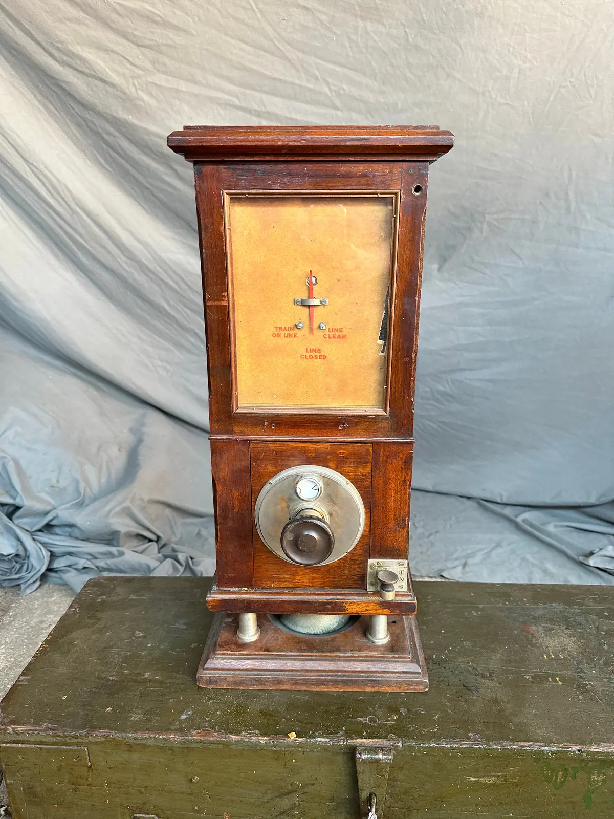 English Railroad Switch Device In Wood Housing 1