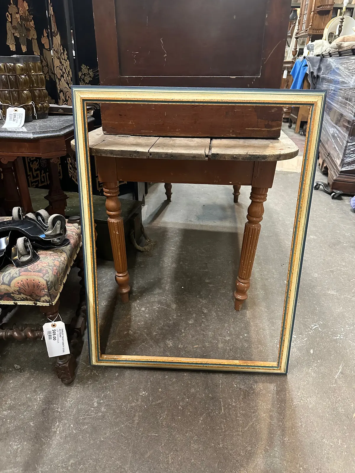 Blue And Yellow Painted Frame 1
