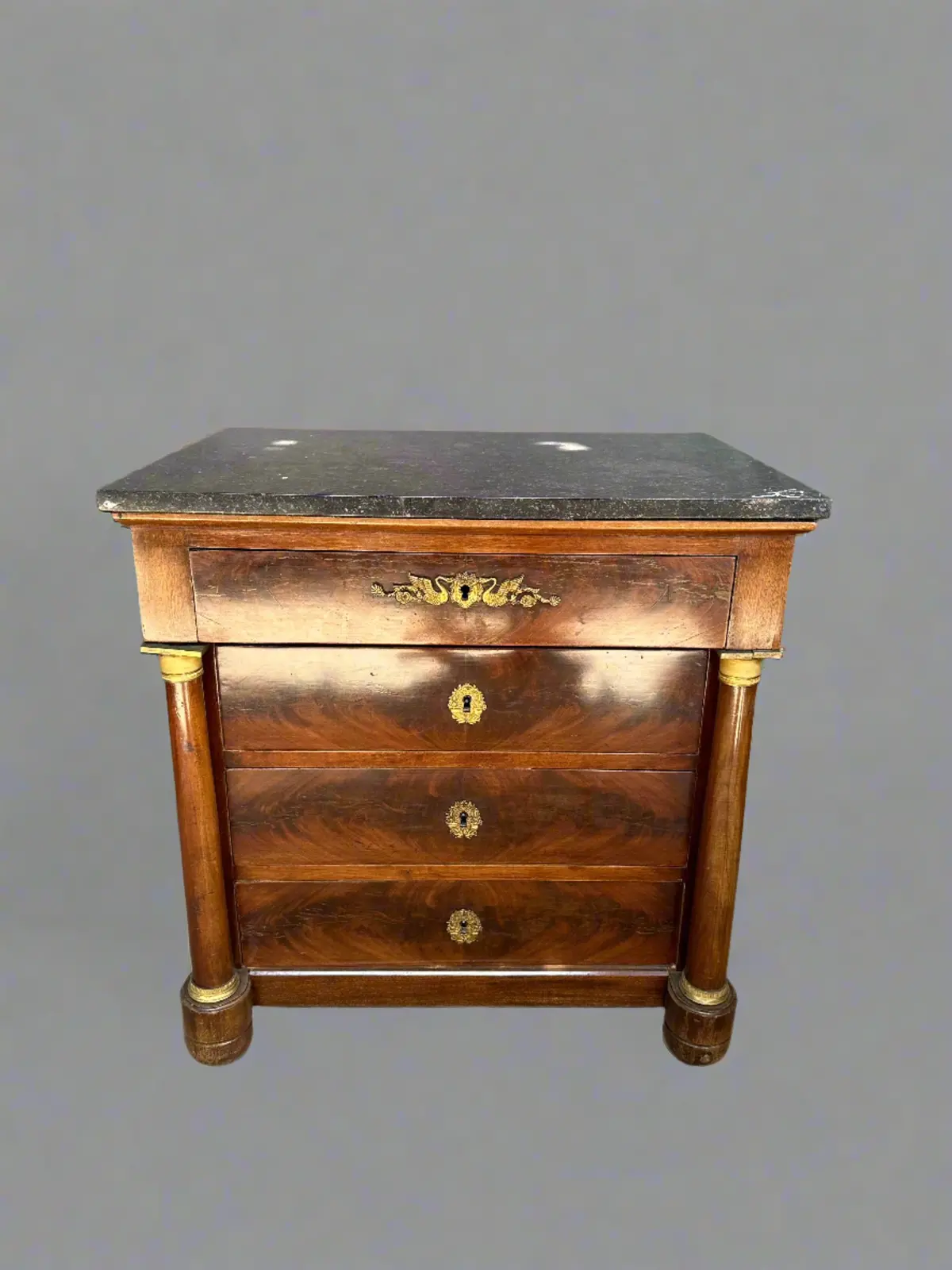 Small Marble Top 19Th Century Empire Chest 1