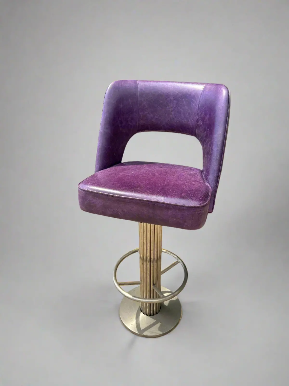 Purple Leather Modern Bar Stool 1