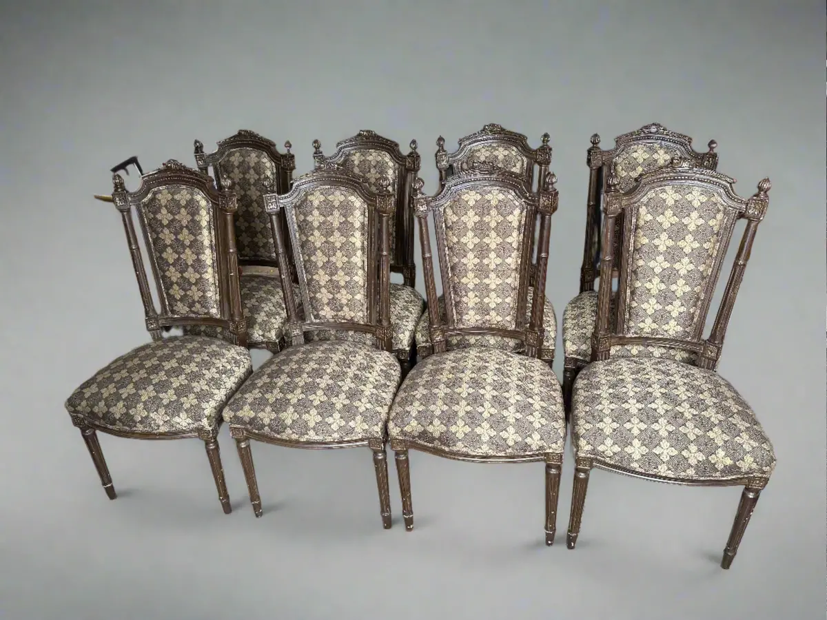 Set Of 8 Louis Xvi Upholstered Chairs 1
