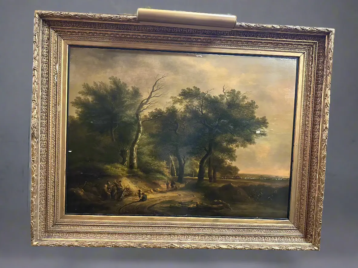 Early Landscape Oil Painting In As Found Frame 1