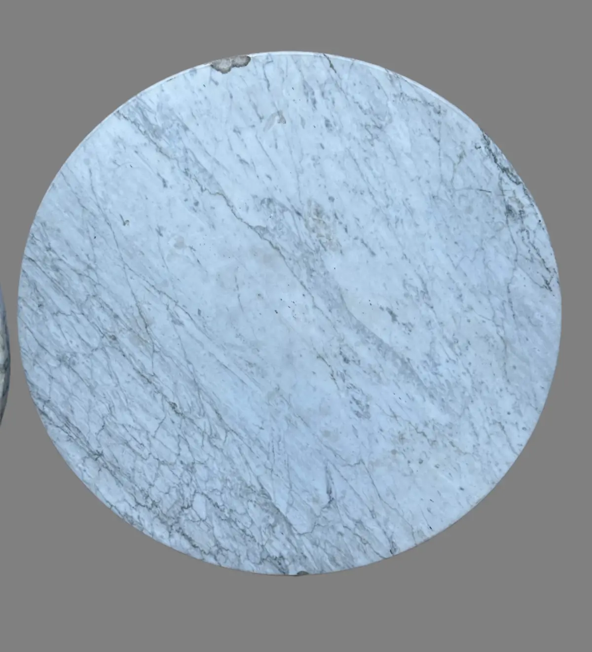 Medium Round Marble Top Table With Iron Base-As Found 1