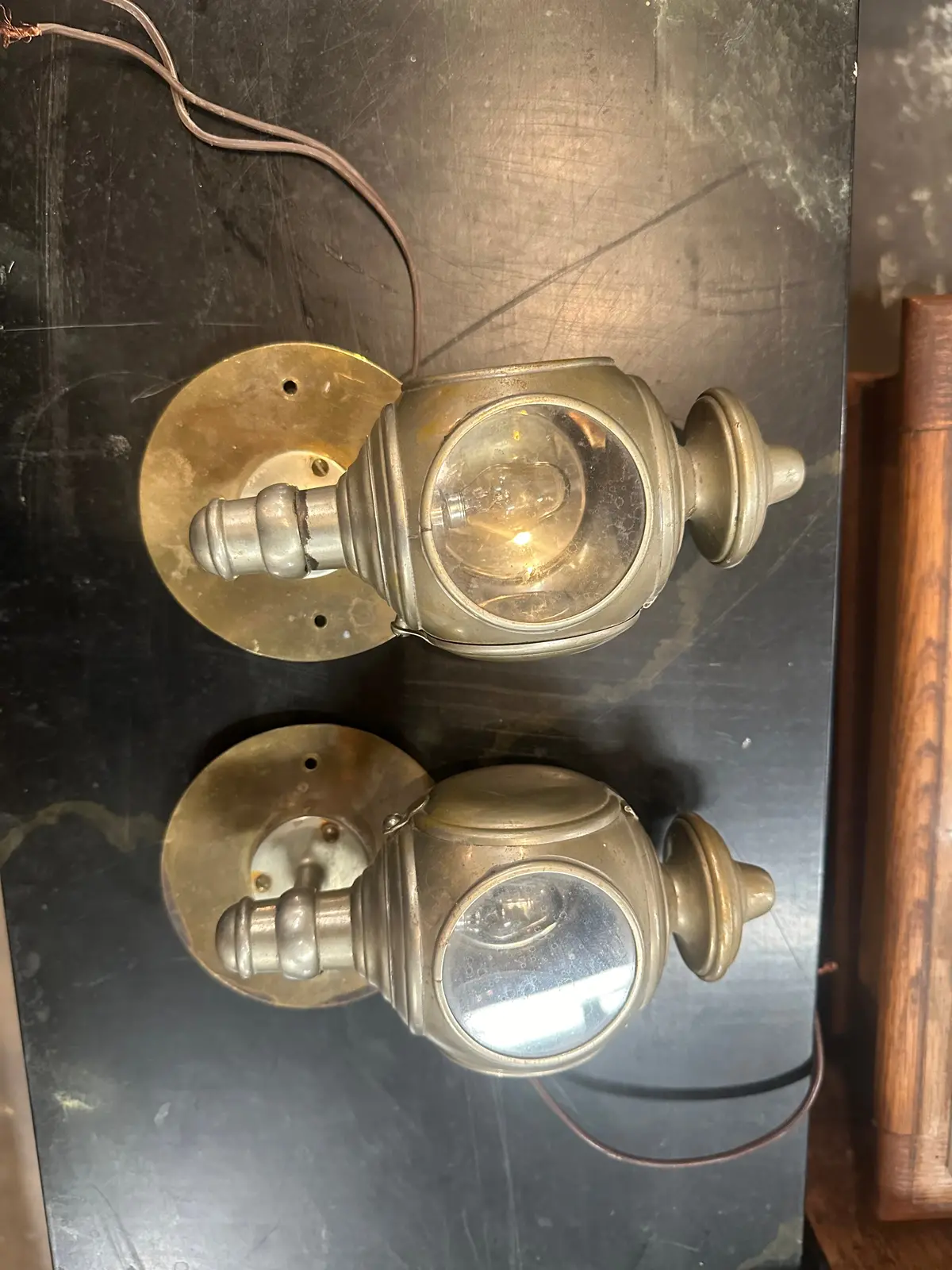 Pair Of Tiny Brass Nautical Style Sconces 1