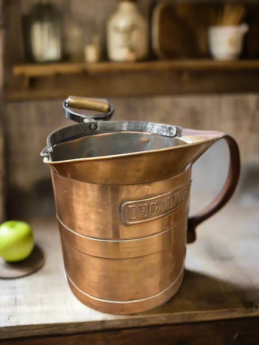 2 Handled Large Copper Bucket Pitcher 1