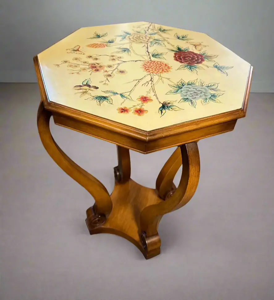 Octagon Table With Yellow Floral Top 1