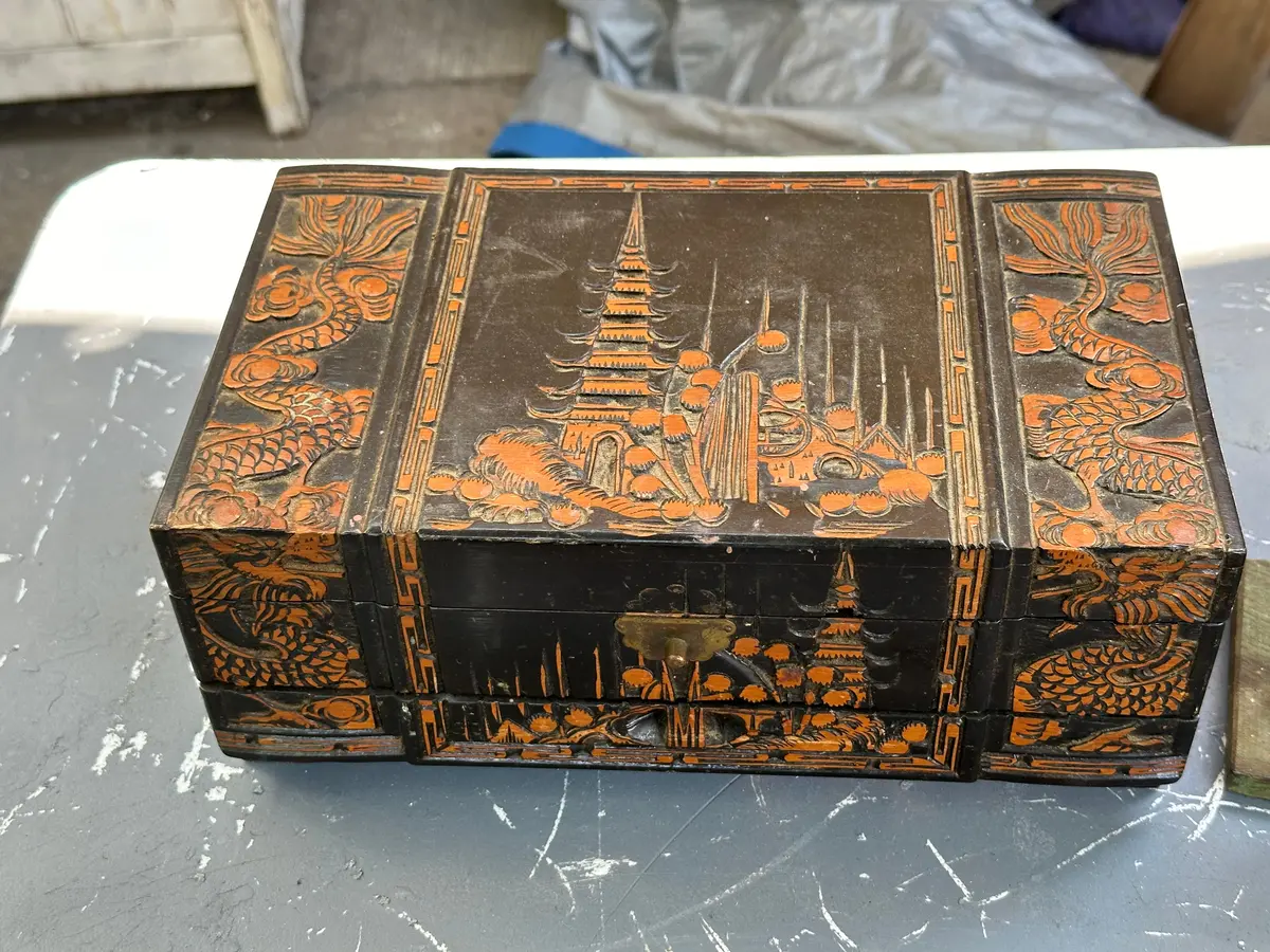 Carved Asian Jewelry Box 1