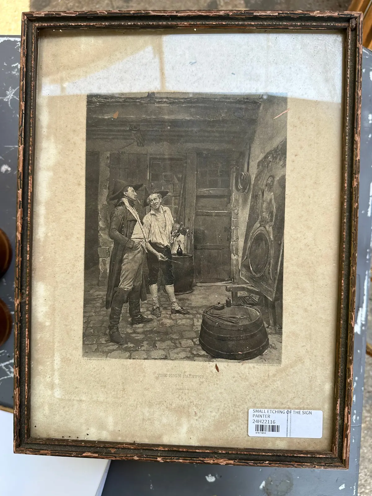 Small Etching Of The Sign Painter As Found 1