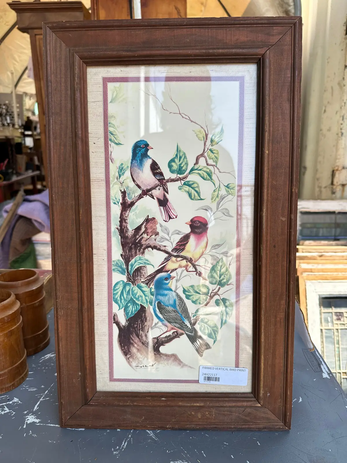 Framed Vertical Bird Print 1
