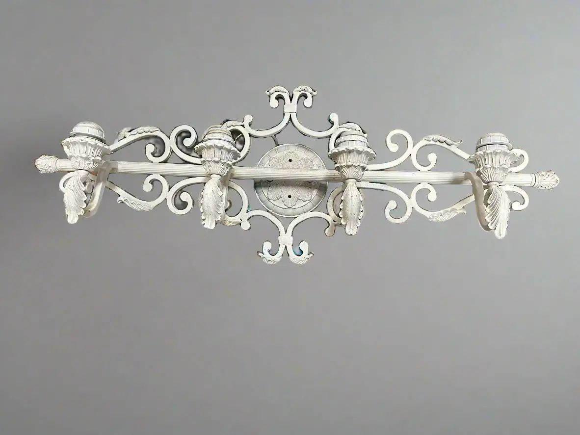 4 Light Ornate Metal Sconce No Shades 1