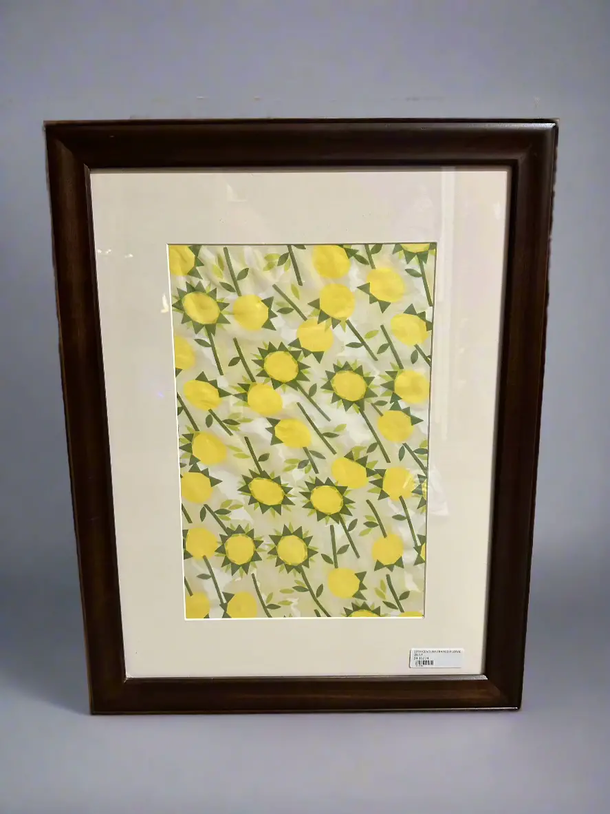 19Th Century Framed Floral Quilt 1