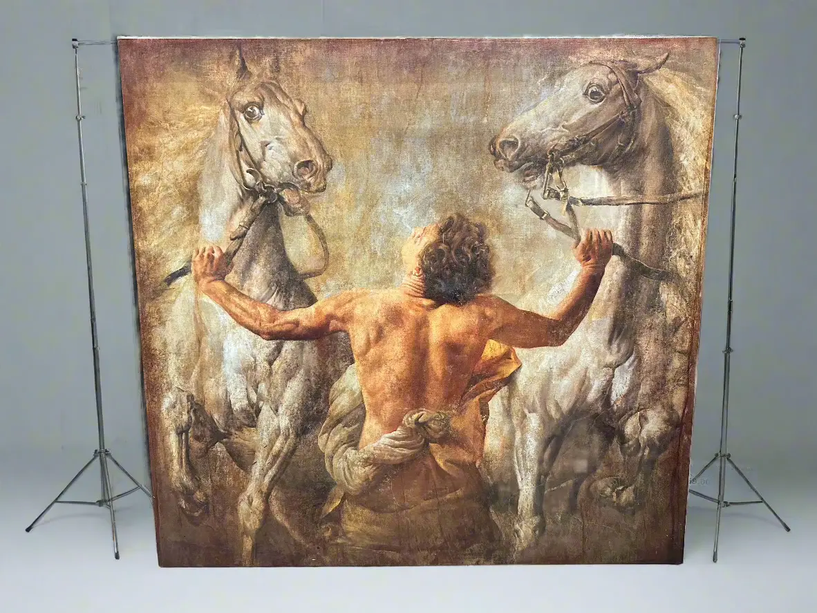 Giclee Of Man With 2 Horses 1