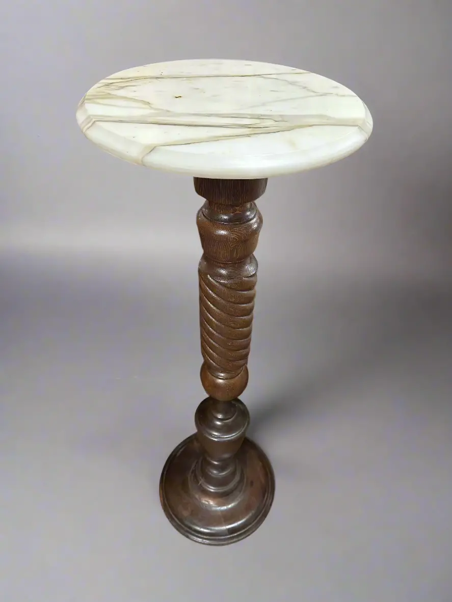 Twist Form Pedestal With Marble Top 1