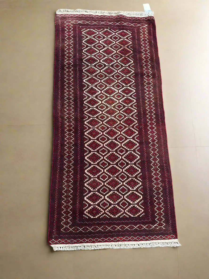 Red Hand Woven Runner Rug As Found 1