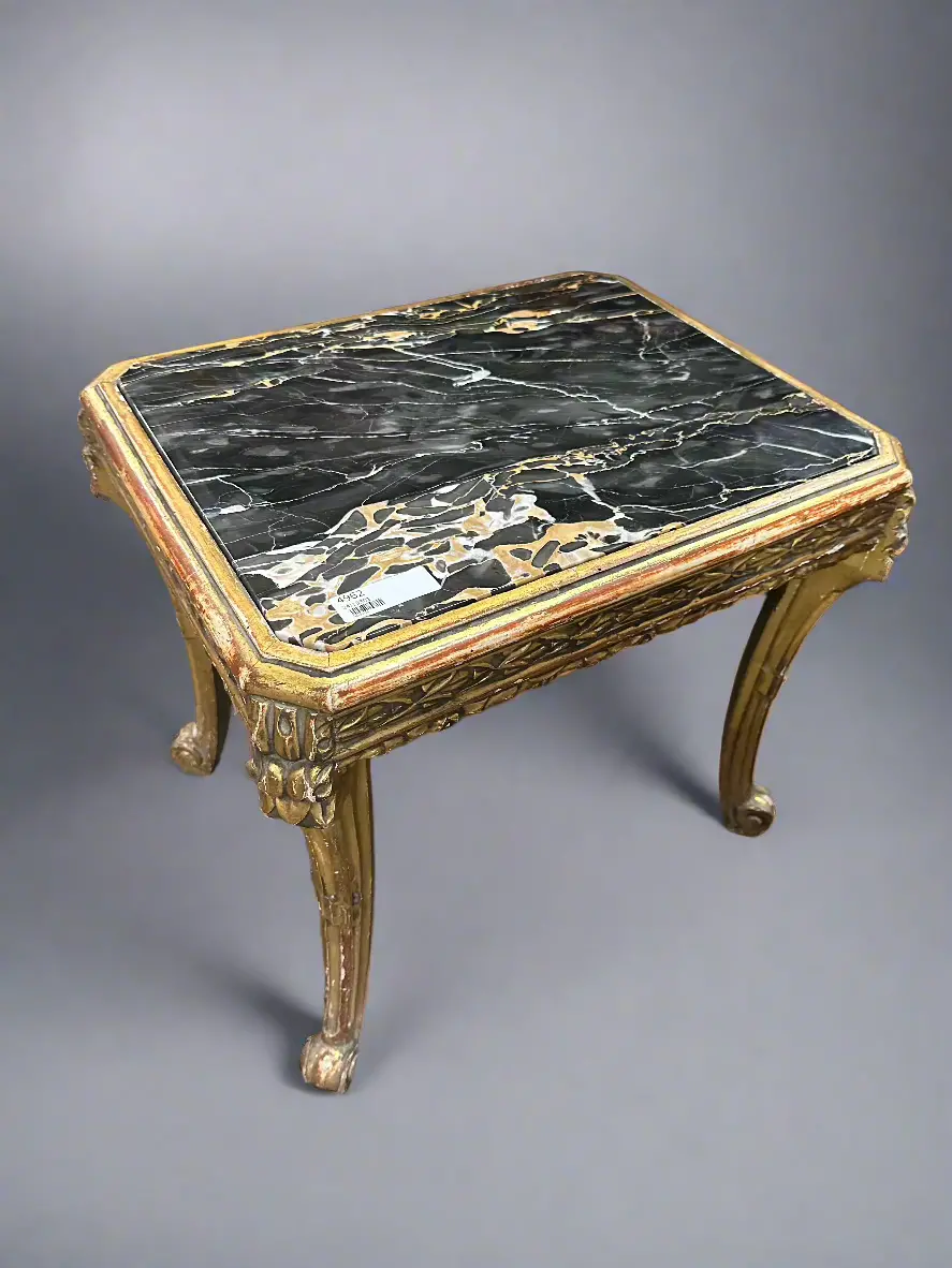 Black Marble Top Gilt End Table 1