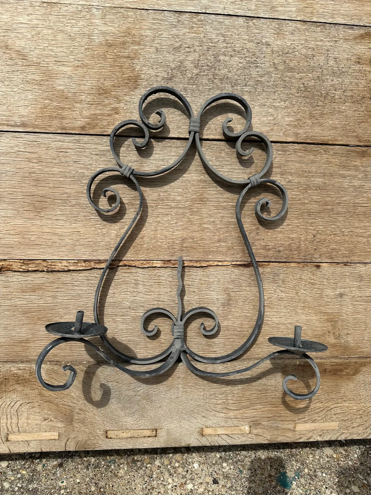 Wrought Iron Two Light Wall Sconce Frames 1