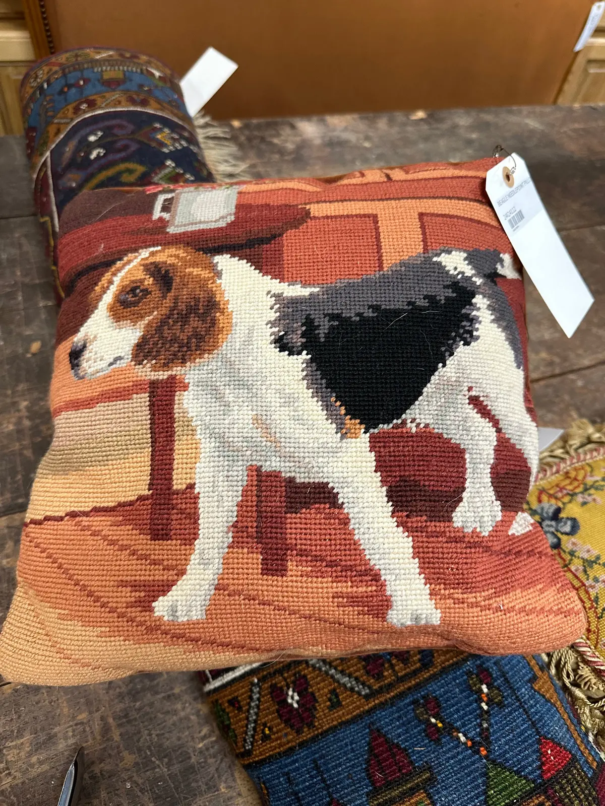 Beagle Needlepoint Pillow 1